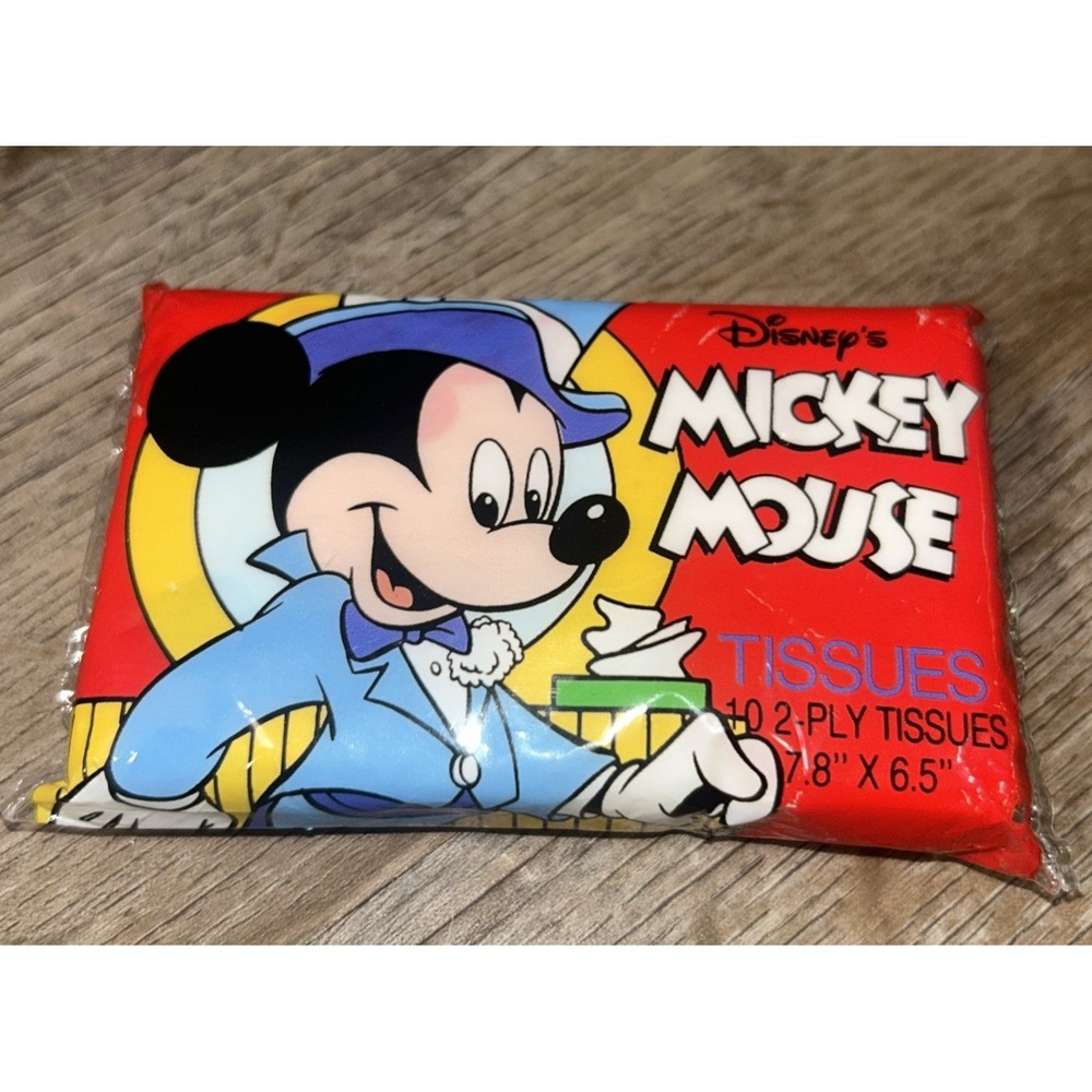 SEALED Vintage Disney Mickey Mouse Facial‎ Tissues Mickey Blue Suit Top Hat